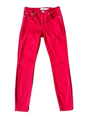 Vineyard Vines Jamie High Rise Skinny Jeans in Bright Red size 25